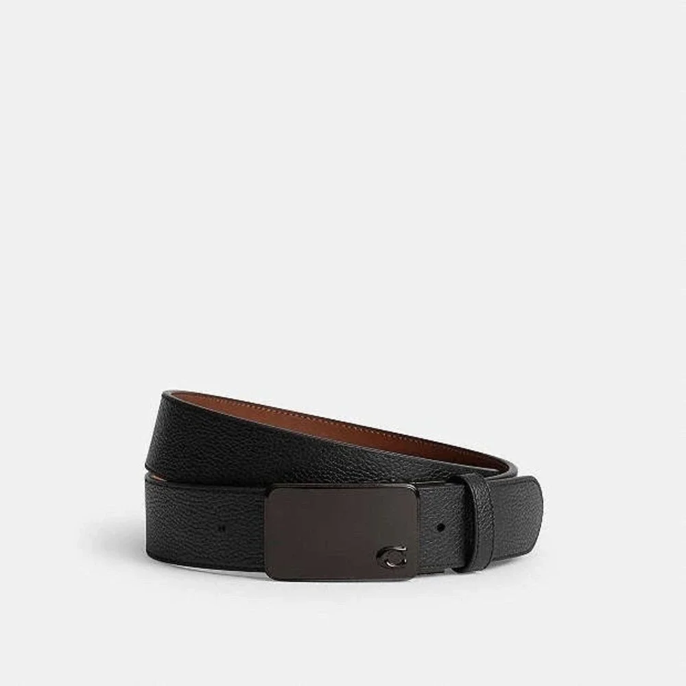 Coach Signature Plaque Buckle Cut To Size Reversible Belt‎